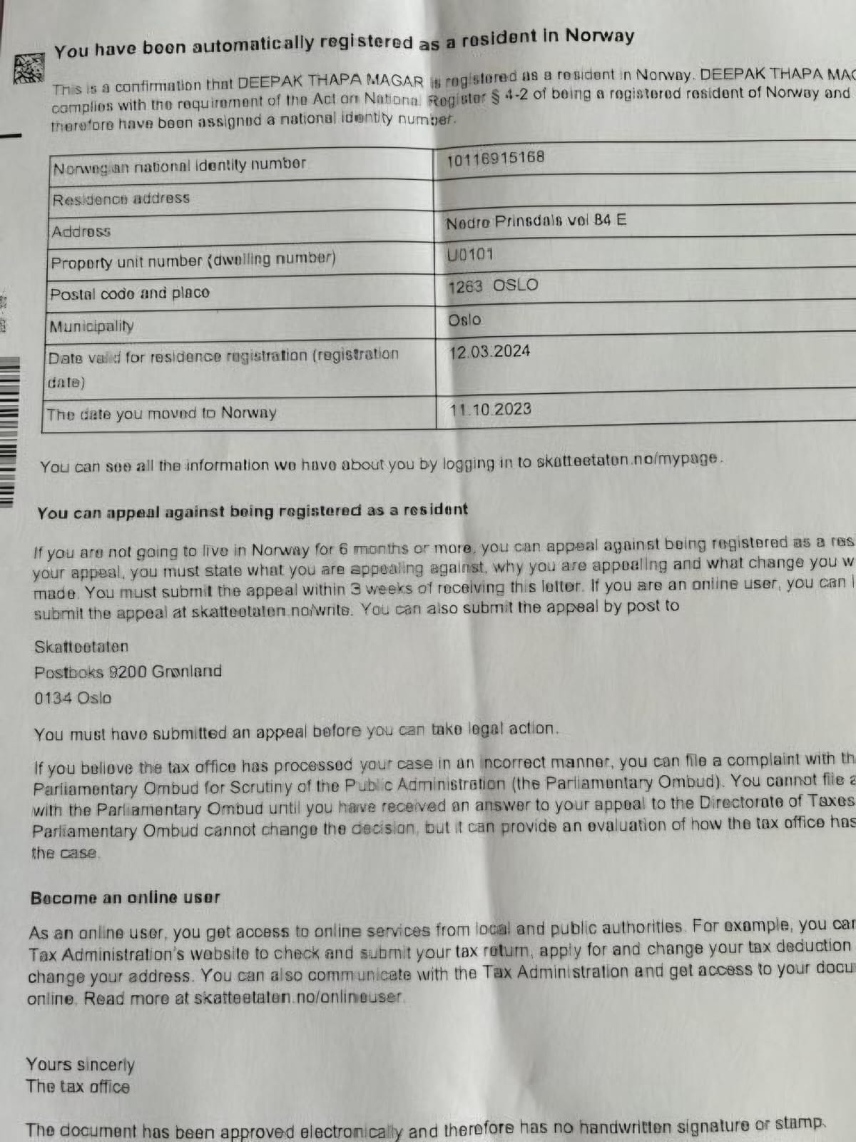 Notary: Letter to Immigration